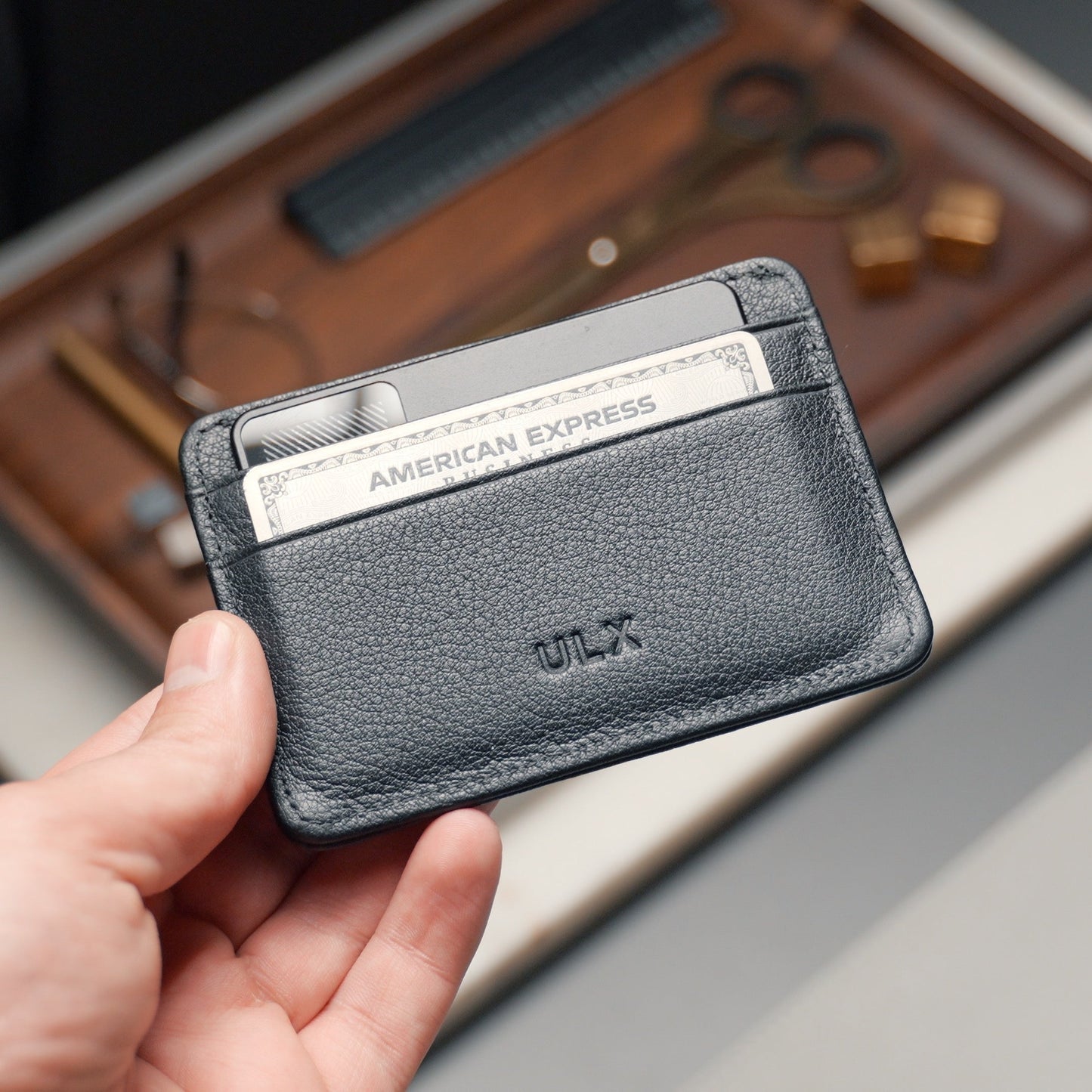Leather Card Holder - Black