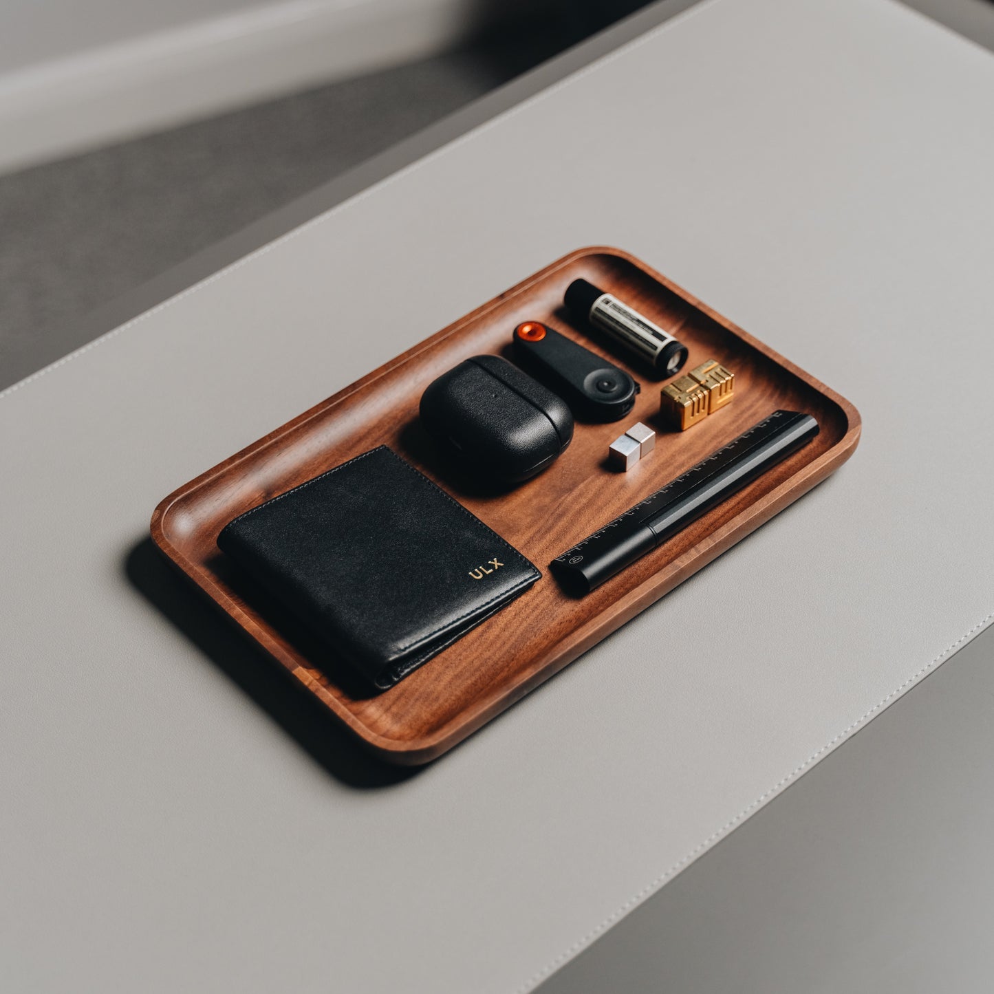 Walnut Valet Desk Tray