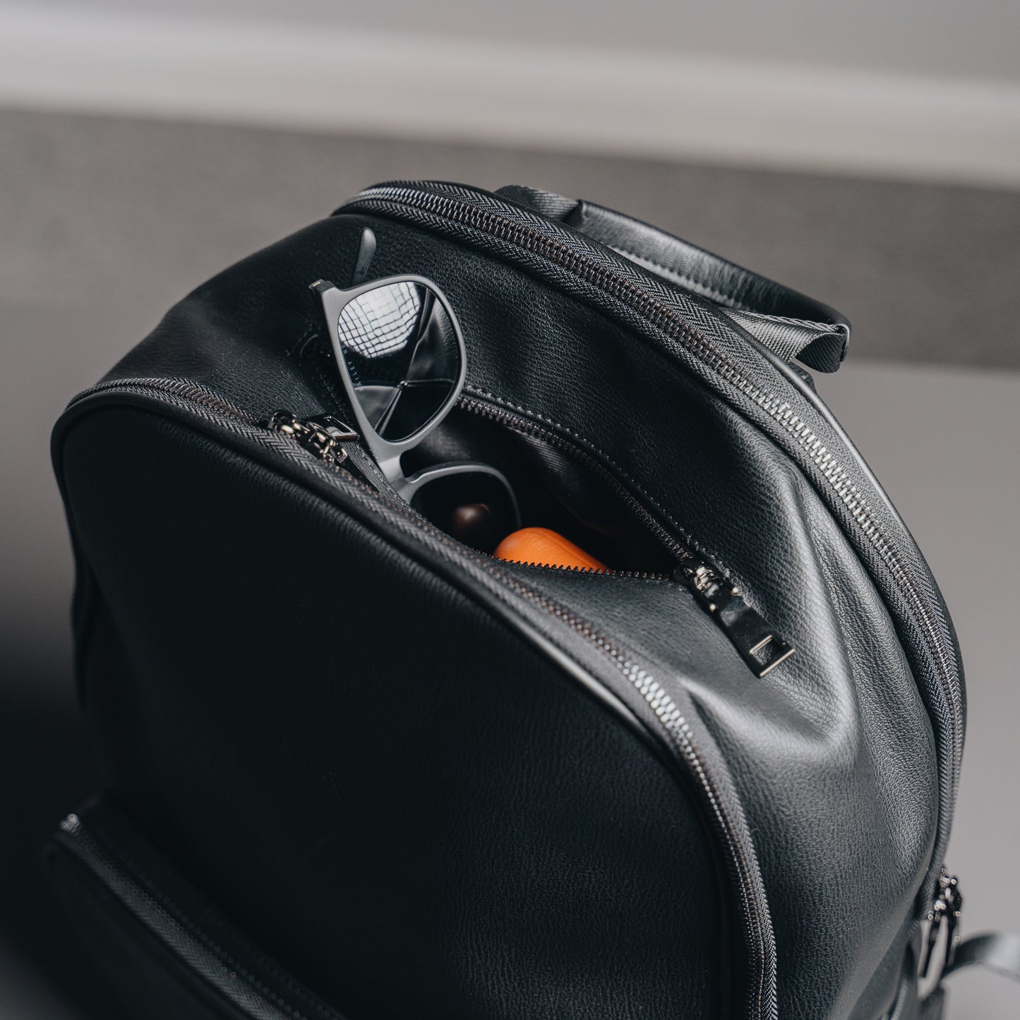 Classic Leather Backpack - Black