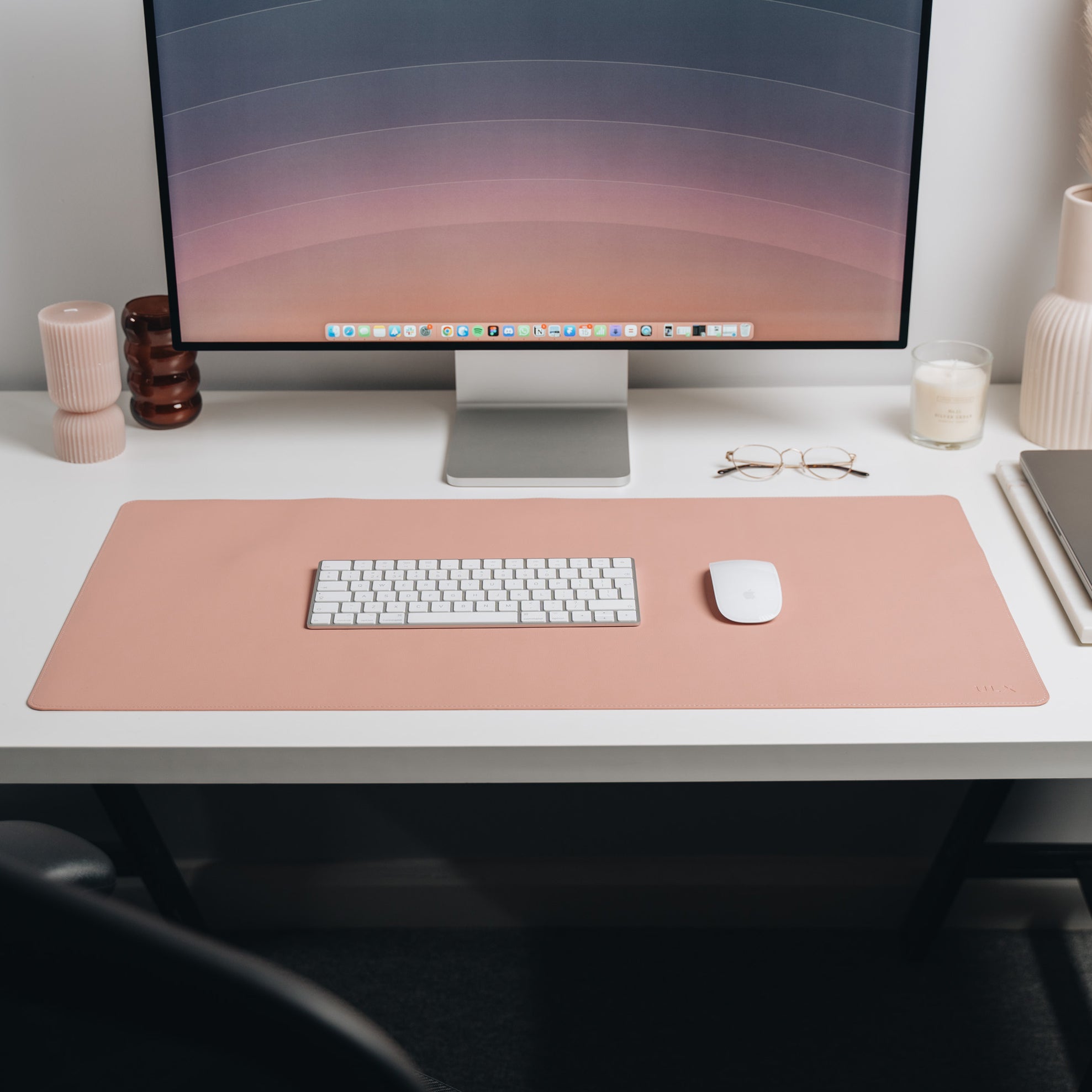 Pink desk online protector