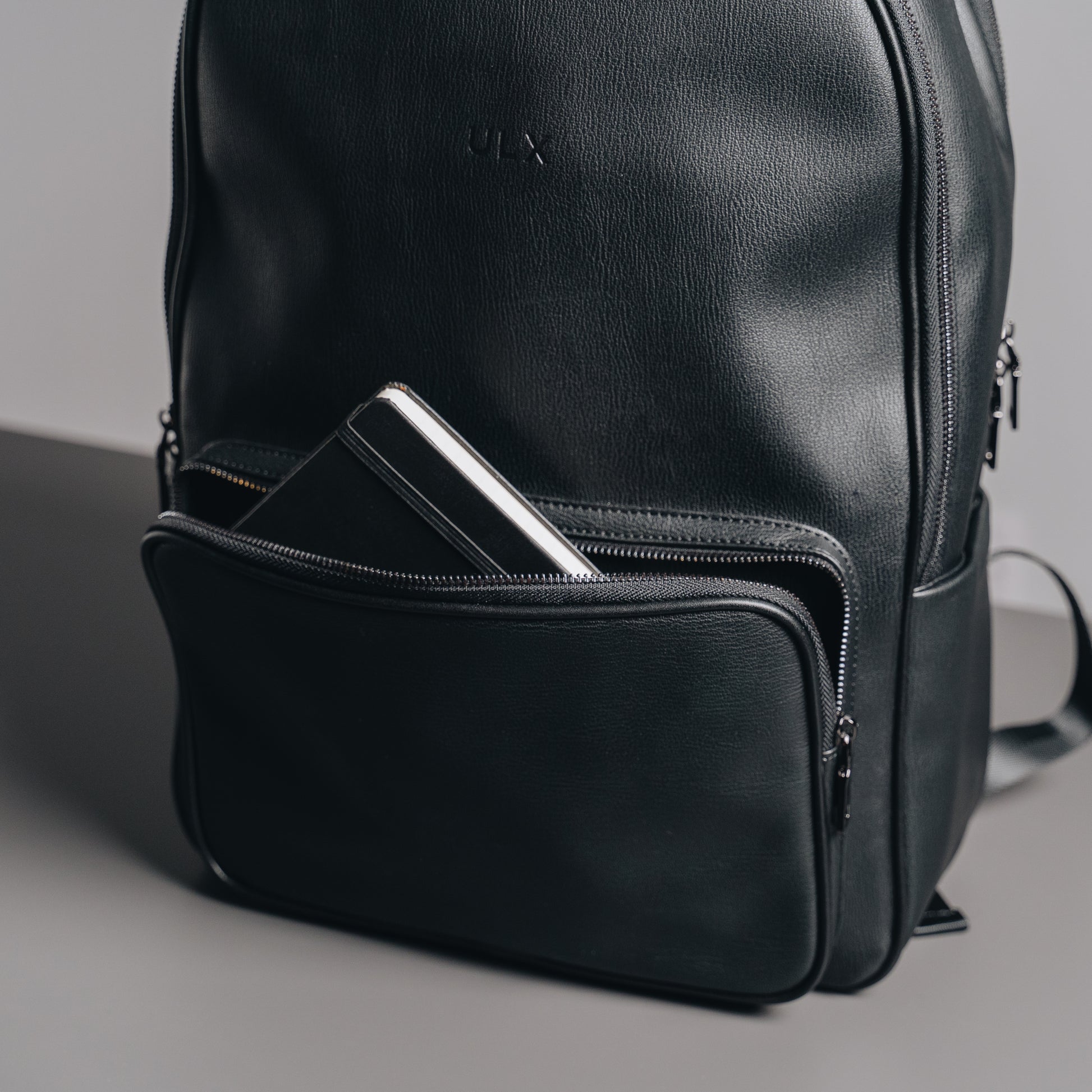 Black leather backpack · Black · Accessories