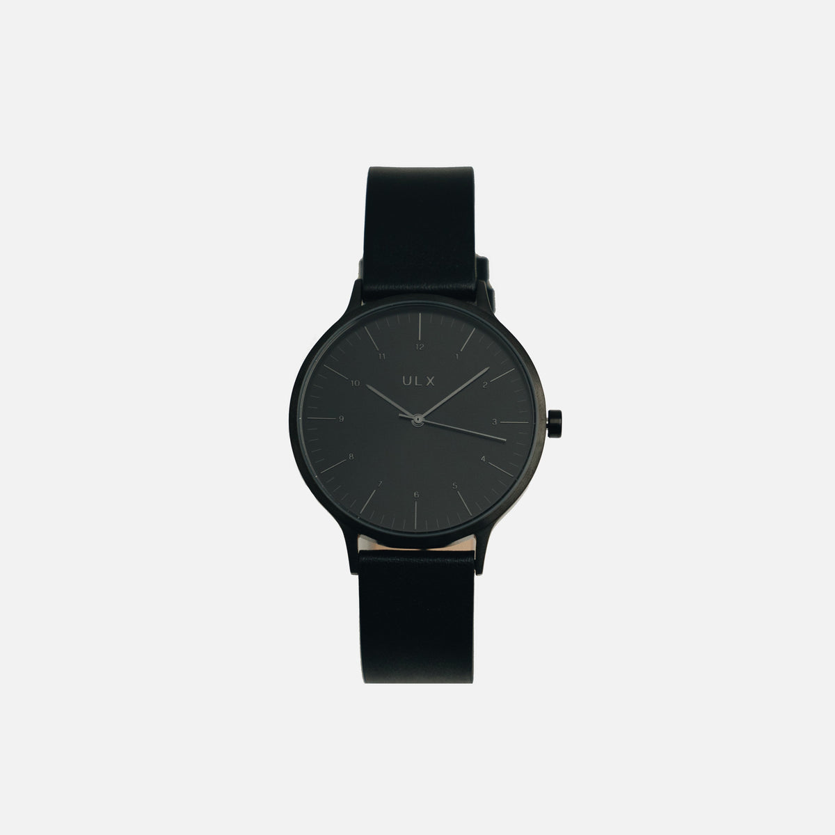 Minimal All Black Leather Watch – ULX